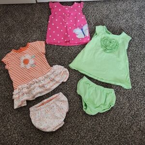 Faded Glory Green and Pink Diaper Covers